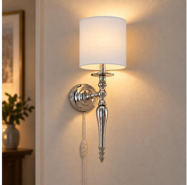 BRILAGI - Nástěnná lampa NUBILA 1xE27/60W/230V lesklý chrom/bílá