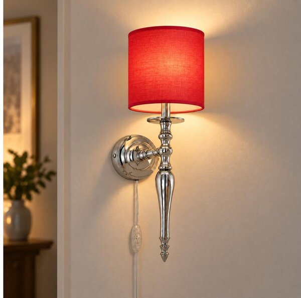 BRILAGI - Nástěnná lampa NUBILA 1xE27/60W/230V lesklý chrom/červená