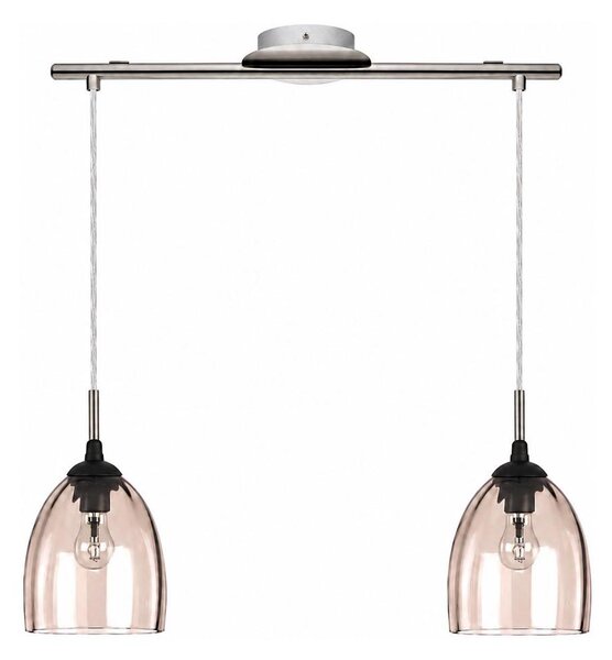 BRILAGI-LED Lustr na lanku RETRO GLASS 2xE27/60W/230V matný chrom/kouřová béžová