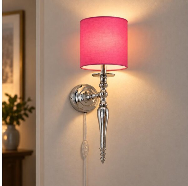 BRILAGI - Nástěnná lampa NUBILA 1xE27/60W/230V lesklý chrom/růžová