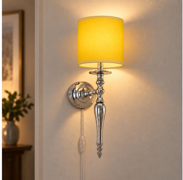 BRILAGI - Nástěnná lampa NUBILA 1xE27/60W/230V lesklý chrom/žlutá
