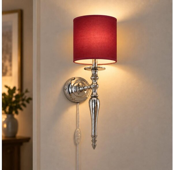 BRILAGI - Nástěnná lampa NUBILA 1xE27/60W/230V lesklý chrom/pompejská červená