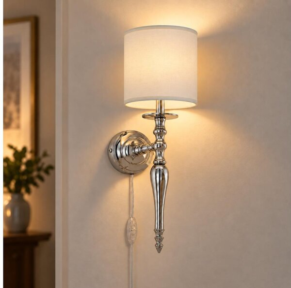 BRILAGI - Nástěnná lampa NUBILA 1xE27/60W/230V lesklý chrom/krémová
