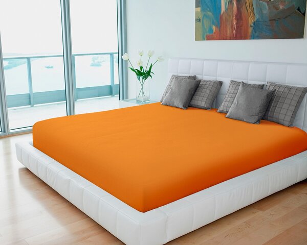 Polášek jersey prostěradlo 90x200cm, žluto-oranžové