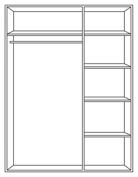 ŠATNÍ SKŘÍŇ SE ZRCADLEM, tmavě šedá, dub artisan, 154/209/60 cm Hom`in - Šatní skříně