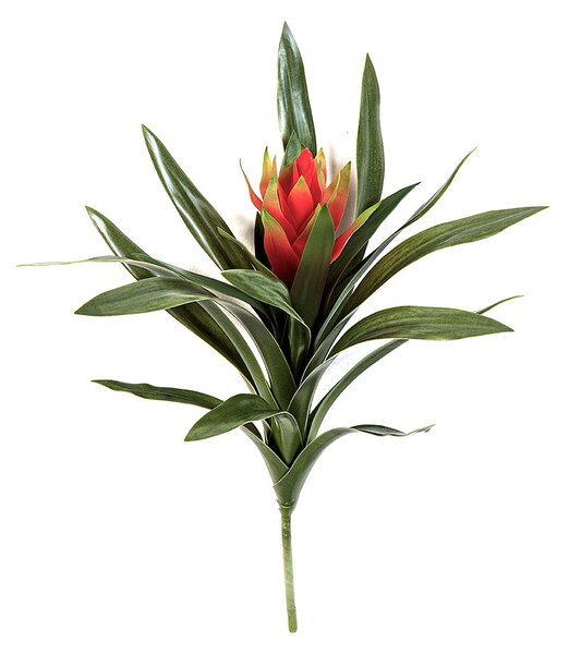 Umělá květina Bromelia s červeným květem, 40cm