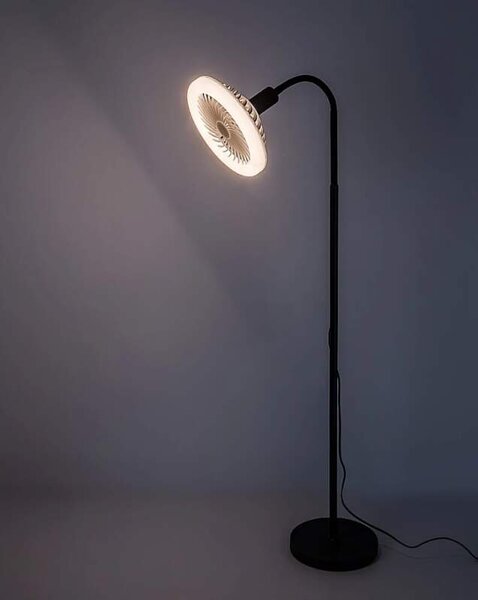 Rabalux 74031 VENTURO - LED stmívatelná stojací lampa s ventilátorem, LED 16W, 1600lm, 3000-6500K, 135cm (Stojací lampa s ventilátorem na dálkové ovládání)