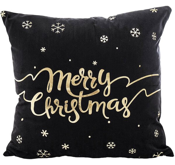 Tutumi Vánoční povlak na polštář Merry Christmas 45x45 cm černý