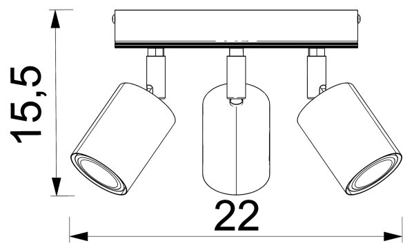 Bodové svítidlo TULON 3xGU10/8W/230V bílá/dub
