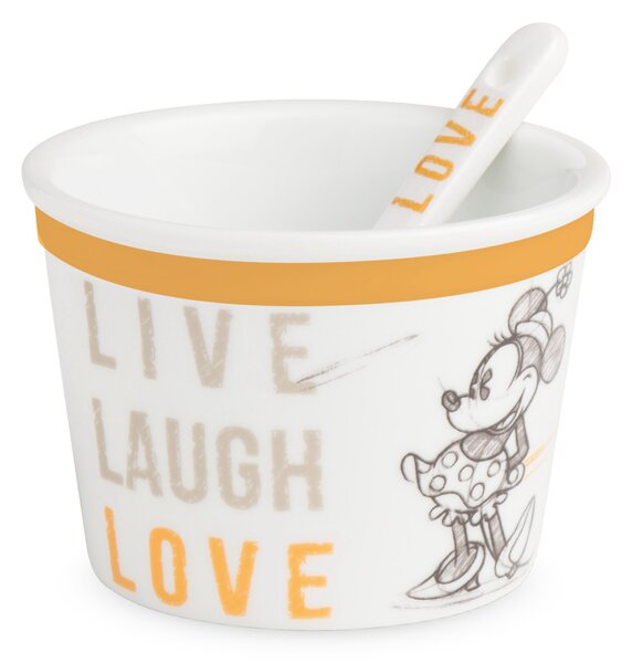 Egan DISNEY LIVE LAUGH LOVE Oranžová miska na zmrzlinu se lžičkou MINNIE 250 ml ⌀9 cm