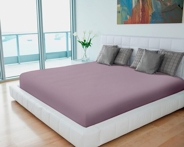 Polášek jersey prostěradlo 90x200cm, šeříkové (fialové)