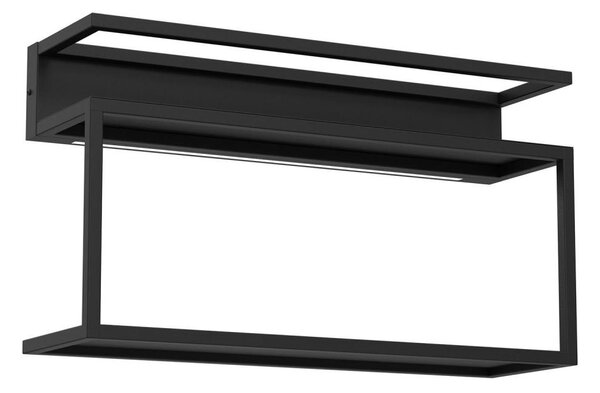 Nástěnná police s LED osvětlením SHELF 33x60 cm černá