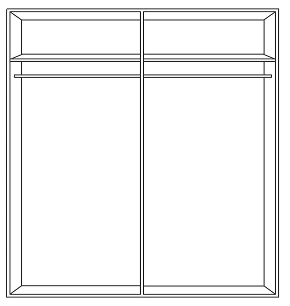 ŠATNÍ SKŘÍŇ SE ZRCADLEM, tmavě šedá, dub artisan, 205/209/60 cm Hom`in - Šatní skříně