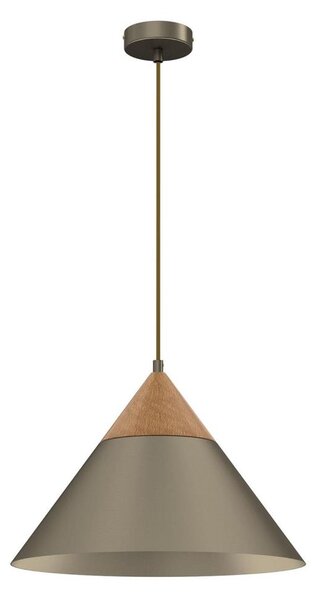 Lustr na lanku SINGLE 1xE27/15W/230V mosaz/buk