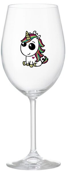 DUHOVÝ JEDNOROŽEC - čirá sklenice na víno 350 ml