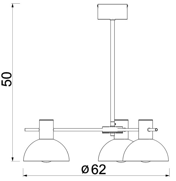 Lustr na tyči ESTATE MINI 3xE27/15W/230V černá