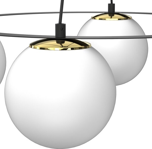 Lustr na lanku BALLO 4xE27/15W/230V černá/bílá