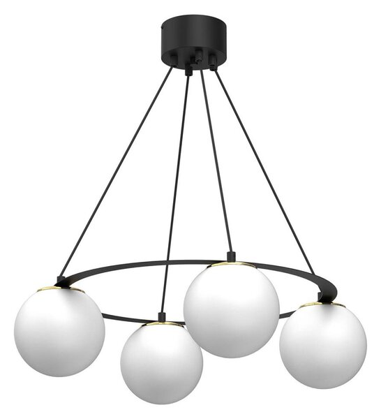 Lustr na lanku BALLO 4xE27/15W/230V černá/bílá