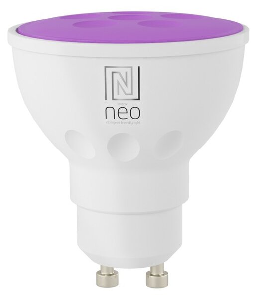 Immax NEO LITE Smart žárovka LED GU10 4,8W RGB+CCT bar. a bílá, stmívatelná, WiFi, Beacon