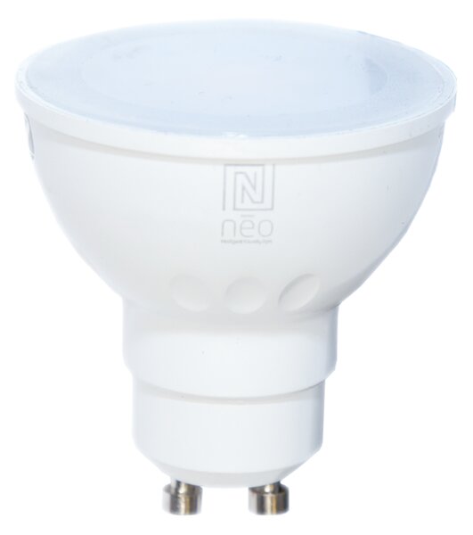 Immax NEO LITE Smart žárovka LED GU10 4,8W RGB+CCT bar. a bílá, stmívatelná, WiFi, Beacon