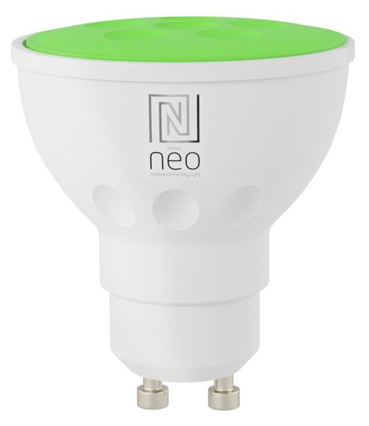 Immax NEO LITE Smart žárovka LED GU10 4,8W RGB+CCT bar. a bílá, stmívatelná, WiFi, Beacon