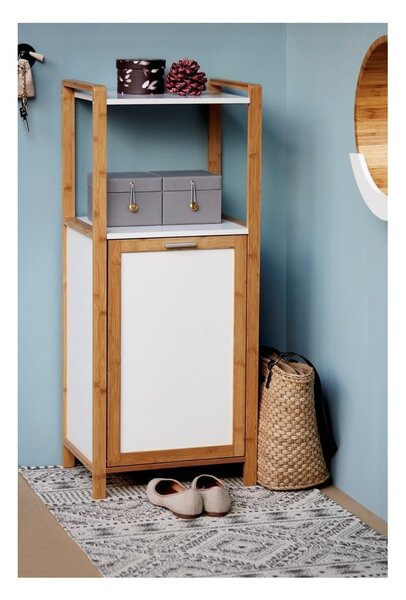 Bambusový koupelnový regál v bílo-přírodní barvě 40x95 cm Finja – Wenko
