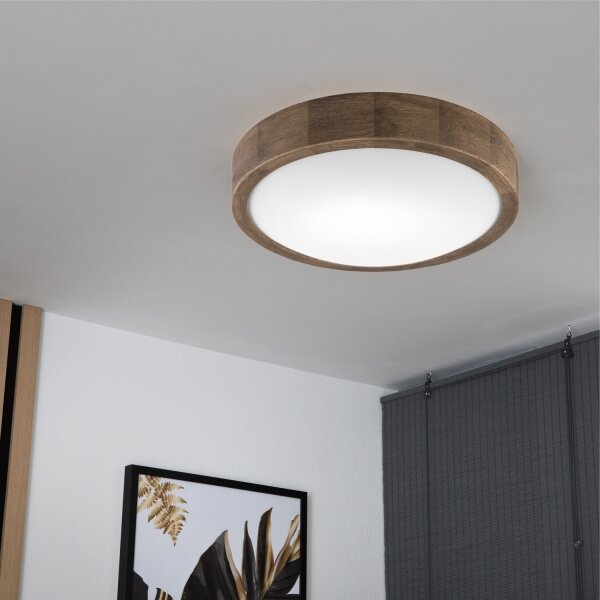 Brilagi - LED Stropní svítidlo CARVALHO SLIM 1xE27/60W/230V dub ořech pr. 27 cm