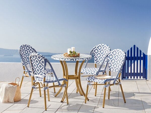 Bistro stolek RIFREDDO 70 cm 70 cm Bezpečnostní sklo Modrá