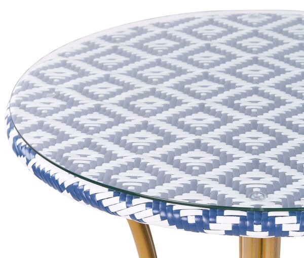 Bistro stolek RIFREDDO 70 cm 70 cm Bezpečnostní sklo Modrá