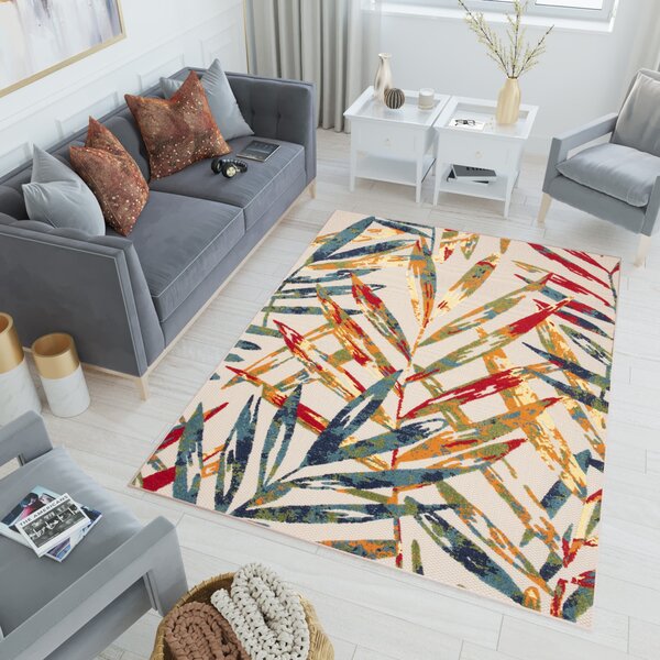 Makro Abra Moderní kusový koberec AVENTURA EC68A Palmové listy vícebarevný Rozměr: 80x200 cm