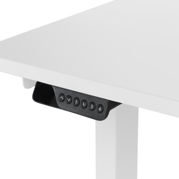 Elektricky nastavitelný rohový psací stůl DESTINES Bílá 160 cm 109 cm Pravá
