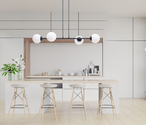 Lustr na lanku FIRA 4xE27/60W/230V černá