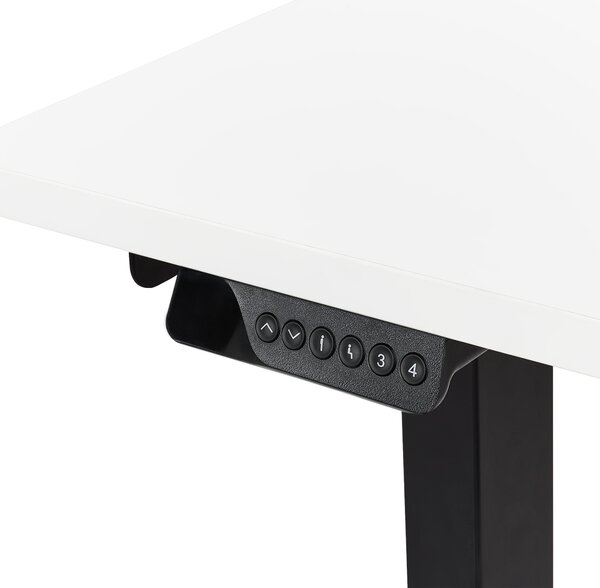 Elektricky nastavitelný rohový psací stůl DESTINES Bílá/Černá 160 cm 109 cm Pravá
