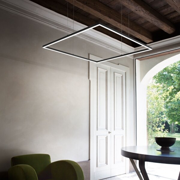 Ideal Lux - LED Lustr na lanku ORACLE SLIM LED/33W/230V 3000K 50x50 cm černá