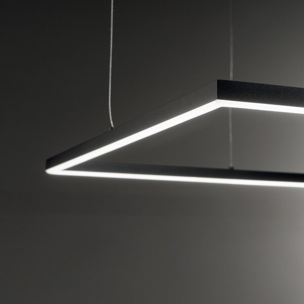Ideal Lux - LED Lustr na lanku ORACLE SLIM LED/53W/230V 3000K 90x90 cm černá