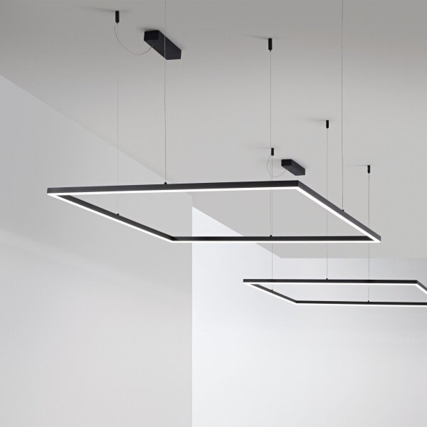 Ideal Lux - LED Lustr na lanku ORACLE SLIM LED/53W/230V 3000K 90x90 cm černá