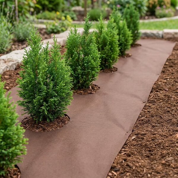 Mulčovací netkaná textilie 3850 STANDARD, hydrofilní s 3% UV stabilizací, gramáž 50 g/m2, hnědá, š.160cm (látka v metráži)