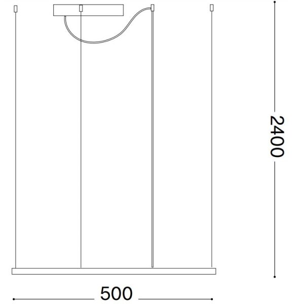 Ideal Lux - LED Lustr na lanku ORACLE SLIM LED/33W/230V 3000K 50x50 cm černá