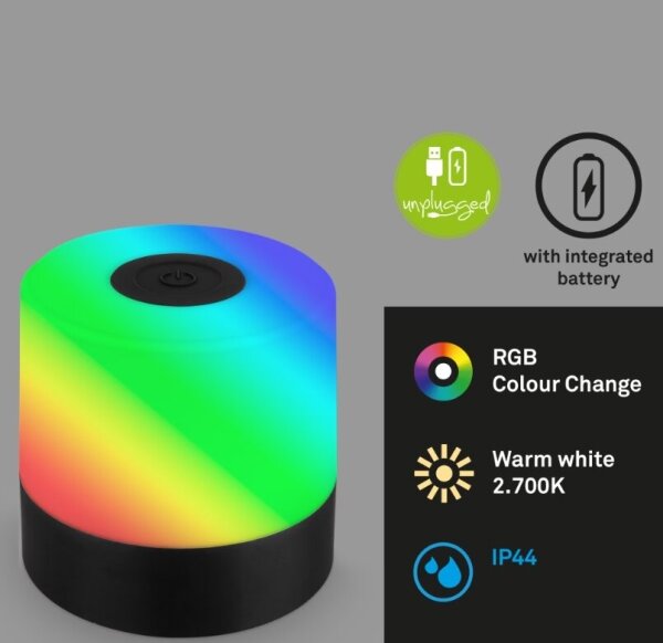 Briloner 7462015 - LED RGB Nabíjecí stolní lampa LED/1,5W/5V IP44 černá