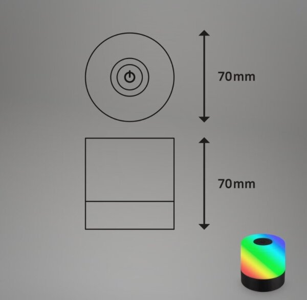Briloner 7462015 - LED RGB Nabíjecí stolní lampa LED/1,5W/5V IP44 černá