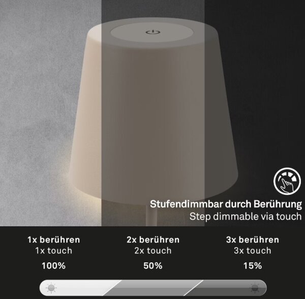 Briloner 7508011 - LED Stm. nabíjecí stolní lampa LED/2,5W/5V IP44 béžová