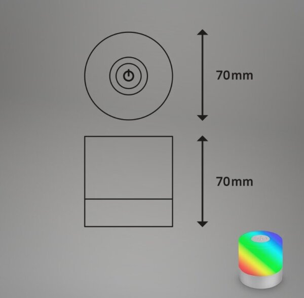 Briloner 7462014 - LED RGB Nabíjecí stolní lampa LED/1,5W/5V IP44 chrom
