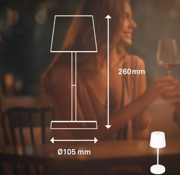 Briloner 7423016 - LED Stmívatelná nabíjecí stolní lampa LED/2,6W/5V IP44 bílá