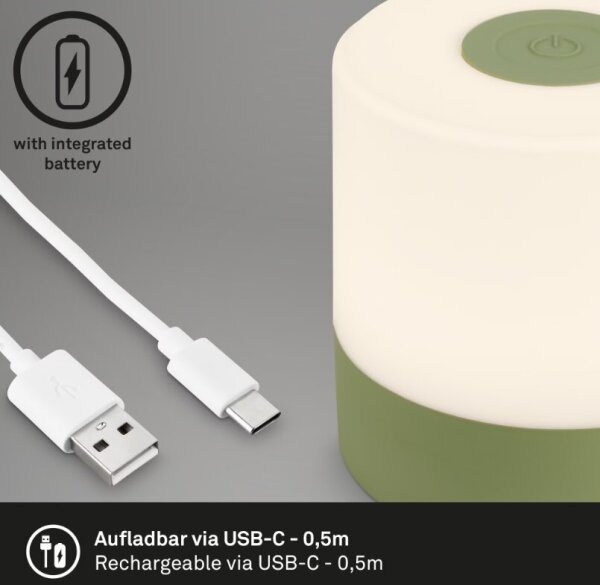 Briloner 7461019 - LED Stmívatelná nabíjecí stolní lampa LED/2W/5V IP44 zelená