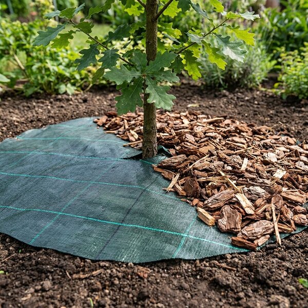 Tkaná mulčovací textilie AGROJUTEX, s UV stabilizací, gramáž 100 g/m2, černo-zelená, š.165cm (látka v metráži)
