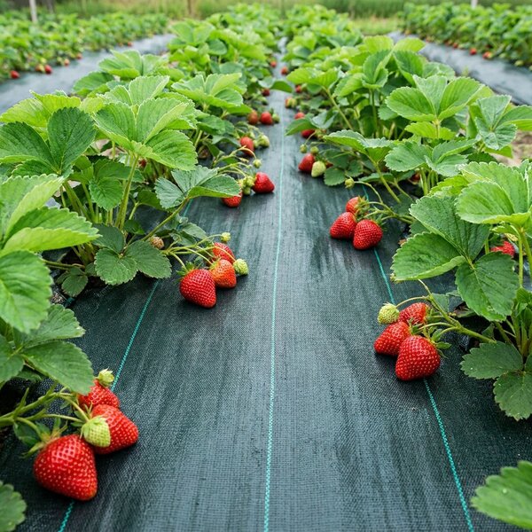 Tkaná mulčovací textilie AGROJUTEX, s UV stabilizací, gramáž 100 g/m2, černo-zelená, š.165cm (látka v metráži)