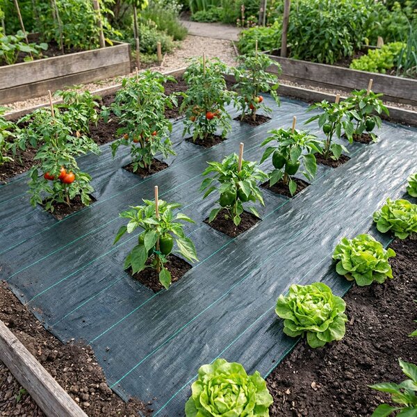 Tkaná mulčovací textilie AGROJUTEX, s UV stabilizací, gramáž 100 g/m2, černo-zelená, š.165cm (látka v metráži)