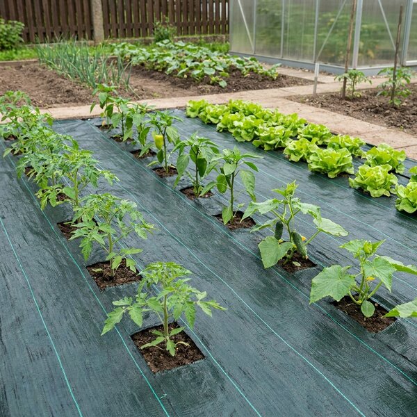 Tkaná mulčovací textilie AGROJUTEX, s UV stabilizací, gramáž 100 g/m2, černo-zelená, š.165cm (látka v metráži)