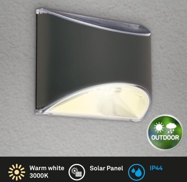 Briloner 3133015 - LED Solární nástěnné svítidlo LED/2W/3,7V IP44 3000K