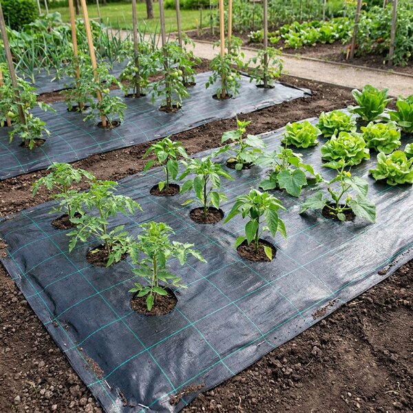 Tkaná mulčovací textilie AGROJUTEX, s UV stabilizací, gramáž 100 g/m2, černá, š.105cm (látka v metráži)